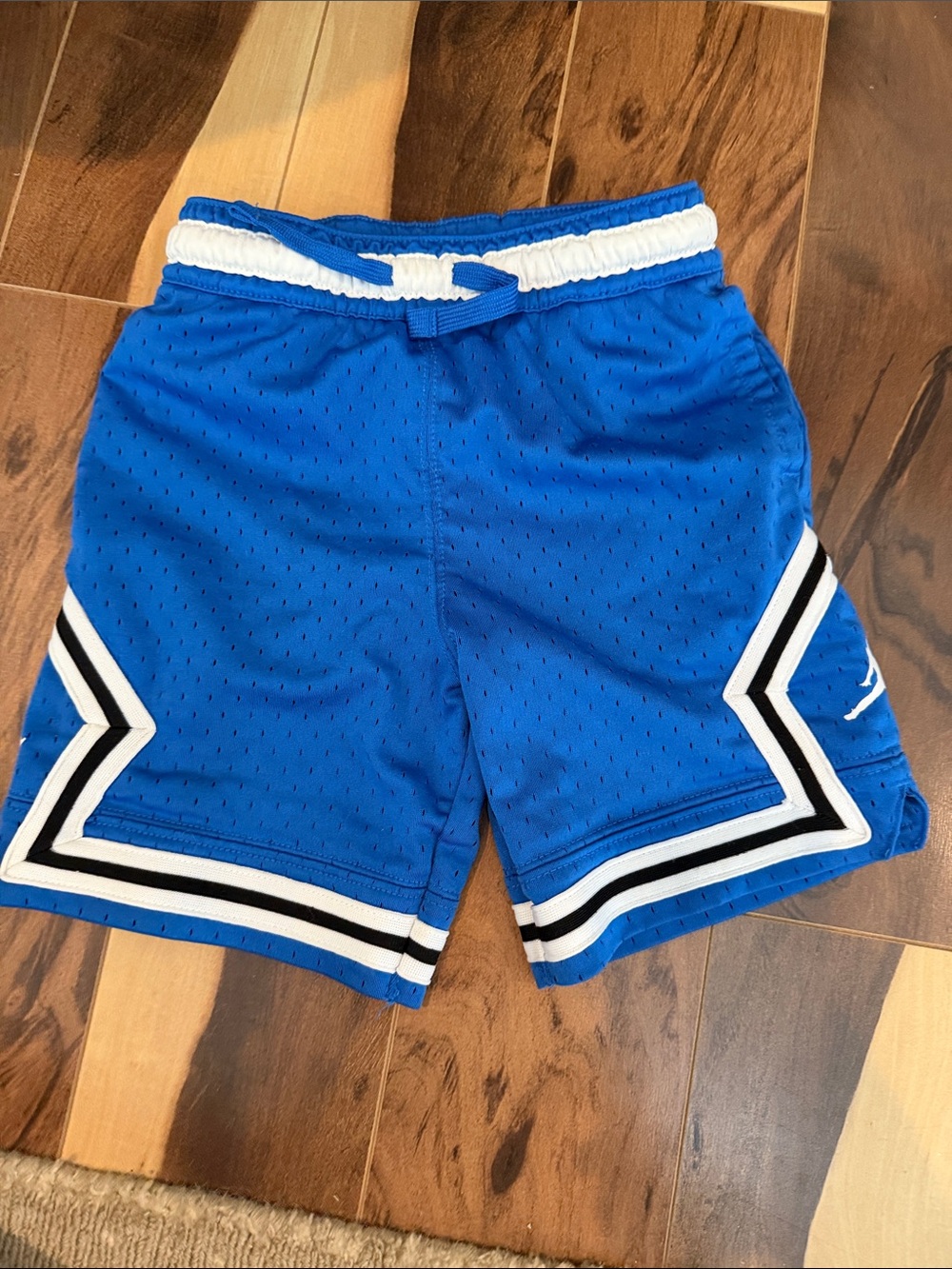 Jordan Boys Blue Athletic Mesh Shorts with White & Black Trim